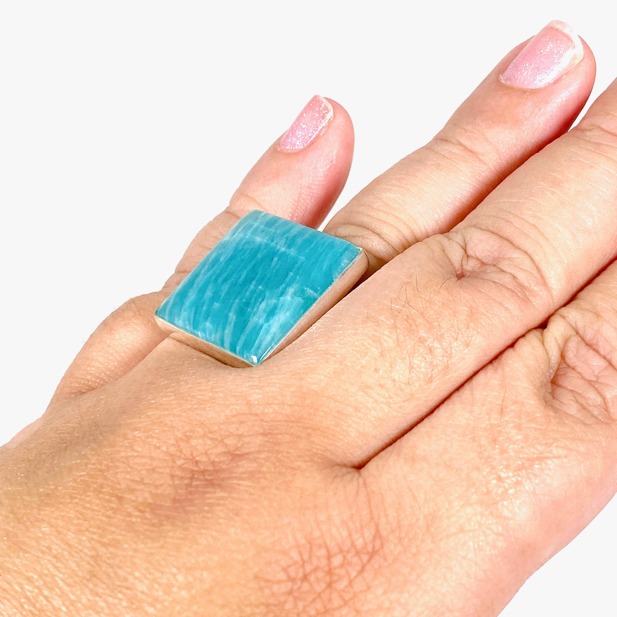 Amazonite square ring s.11 KRGJ2898 - Nature's Magick