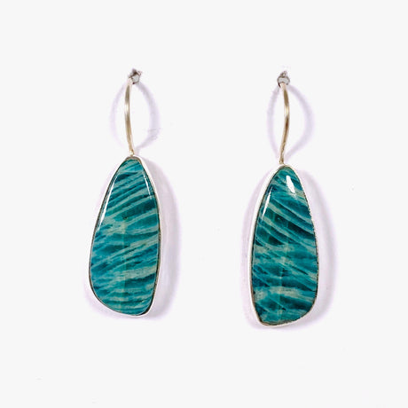 Amazonite teardrop fixed hook earrings KEGJ1321 - Nature's Magick