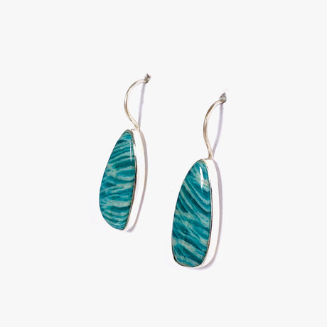 Amazonite teardrop fixed hook earrings KEGJ1321 - Nature's Magick