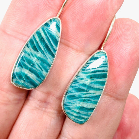 Amazonite teardrop fixed hook earrings KEGJ1321 - Nature's Magick