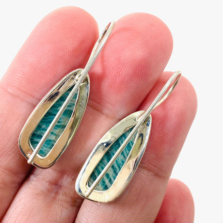 Amazonite teardrop fixed hook earrings KEGJ1321 - Nature's Magick