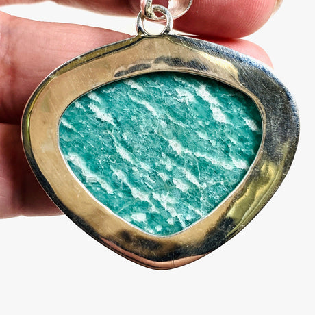 Amazonite teardrop pendant with a hammered setting KPGJ3753 - Nature's Magick