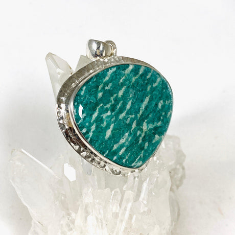 Amazonite teardrop pendant with a hammered setting KPGJ3753 - Nature's Magick