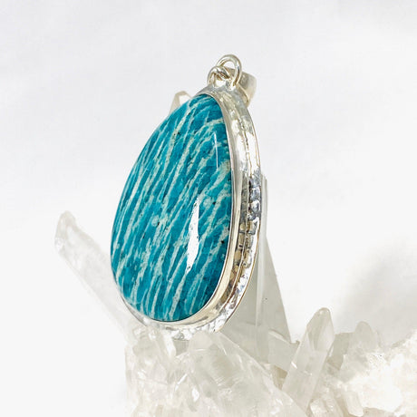 Amazonite teardrop pendant with a hammered setting KPGJ3754 - Nature's Magick