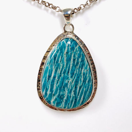 Amazonite teardrop pendant with a hammered setting KPGJ3754 - Nature's Magick