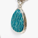 Amazonite teardrop pendant with a hammered setting KPGJ3754 - Nature's Magick