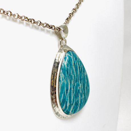 Amazonite teardrop pendant with a hammered setting KPGJ3754 - Nature's Magick