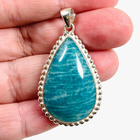 Amazonite teardrop pendant with silver detailing KPGJ3752 - Nature's Magick