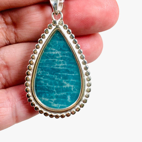 Amazonite teardrop pendant with silver detailing KPGJ3752 - Nature's Magick