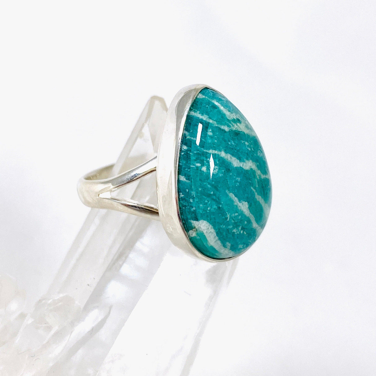 Amazonite teardrop ring s.8 KRGJ2892 - Nature's Magick