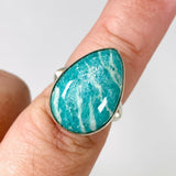 Amazonite teardrop ring s.8 KRGJ2892 - Nature's Magick