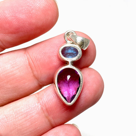 Amethyst and Blue Topaz Faceted Multi-stone Pendant PPGJ699 - Nature's Magick