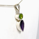 Amethyst and Peridot Faceted Multi-stone Pendant PPGJ1258