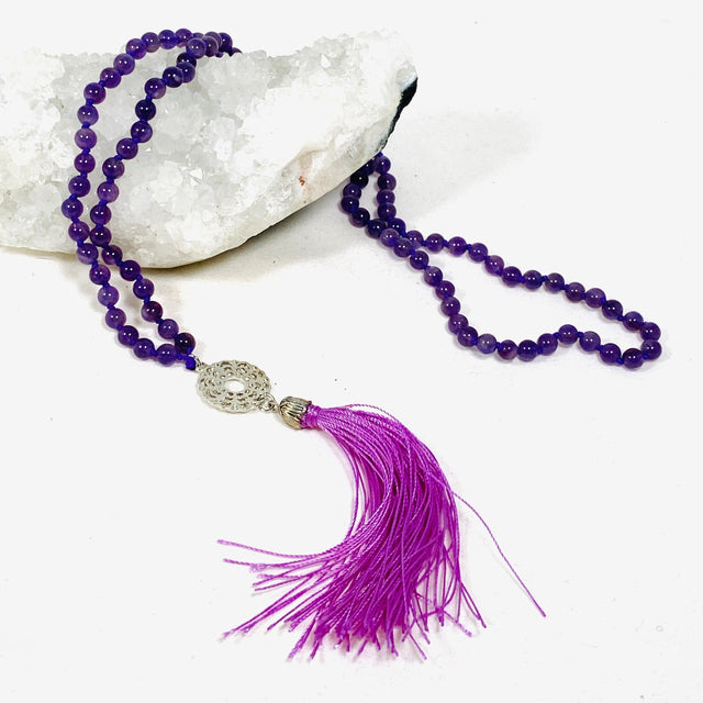 Amethyst beaded necklace NJEW-F170-B04 - Nature's Magick