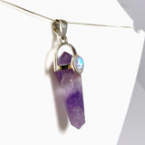 Amethyst Double Point Pendant with Moonstone Accent Stone PPGJ1230
