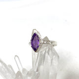 Amethyst Faceted Marquise Ring in a Decorative Setting R3726 - Nature's Magick