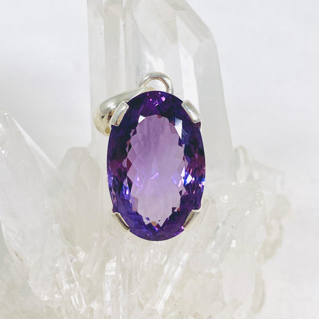 Amethyst faceted oval pendant KPGJ3932 - Nature's Magick