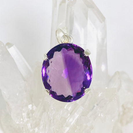 Amethyst faceted oval pendant KPGJ3933 - Nature's Magick