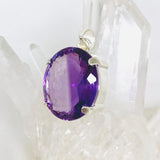 Amethyst faceted oval pendant KPGJ3933 - Nature's Magick