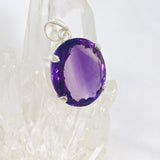 Amethyst faceted oval pendant KPGJ3933 - Nature's Magick