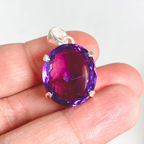 Amethyst faceted oval pendant KPGJ3933 - Nature's Magick