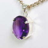 Amethyst faceted oval pendant KPGJ3933 - Nature's Magick