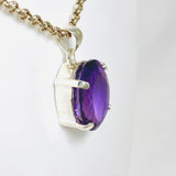 Amethyst faceted oval pendant KPGJ3933 - Nature's Magick