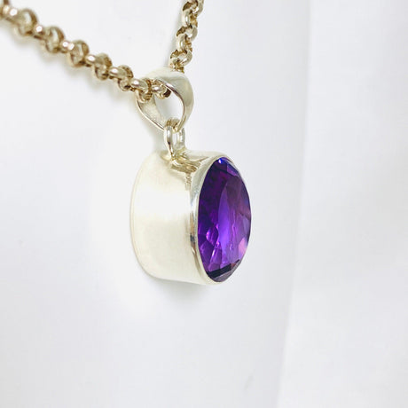 Amethyst faceted oval pendant KPGJ3934 - Nature's Magick