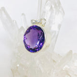 Amethyst faceted oval pendant KPGJ3934 - Nature's Magick