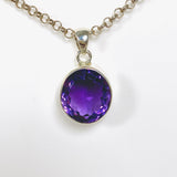 Amethyst faceted oval pendant KPGJ3934 - Nature's Magick