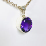 Amethyst faceted oval pendant KPGJ3934 - Nature's Magick