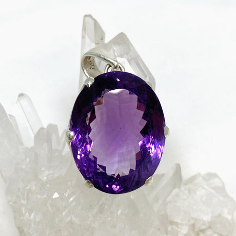 Amethyst Faceted Oval Pendant PPGJ698 - Nature's Magick
