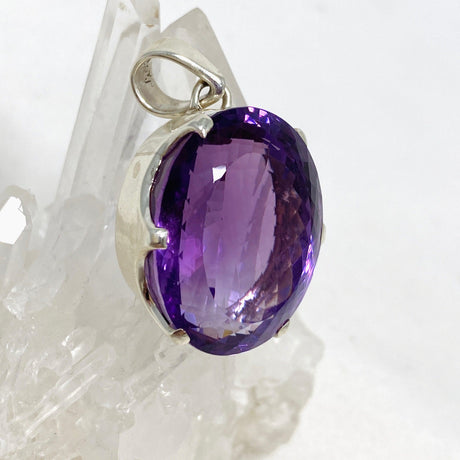 Amethyst Faceted Oval Pendant PPGJ698 - Nature's Magick