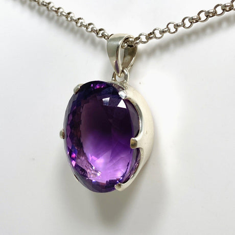 Amethyst Faceted Oval Pendant PPGJ698 - Nature's Magick