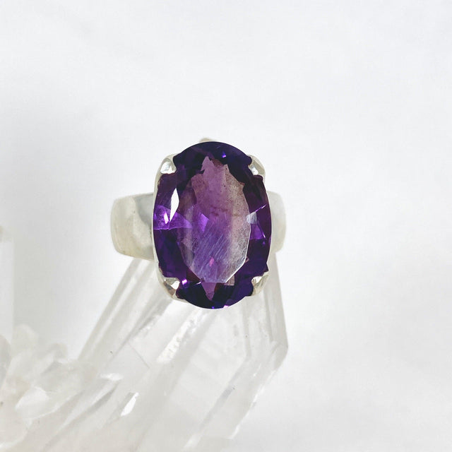 Amethyst faceted oval ring s.7 KRGJ2965 - Nature's Magick