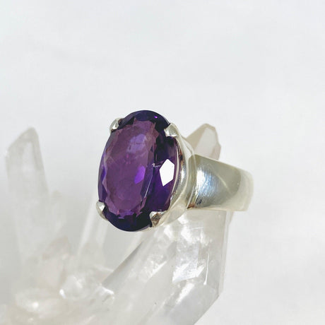 Amethyst faceted oval ring s.7 KRGJ2965 - Nature's Magick