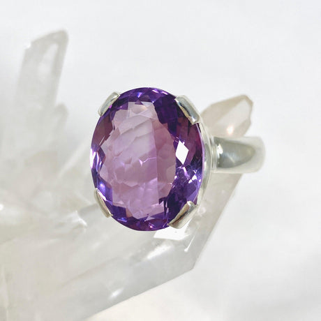 Amethyst faceted oval ring s.8 KRGJ2966 - Nature's Magick