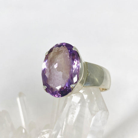 Amethyst faceted oval ring s.9 KRGJ2967 - Nature's Magick