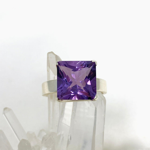 Amethyst Faceted Square Ring Size 11 PRGJ424 - Nature's Magick