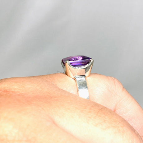 Amethyst Faceted Square Ring Size 11 PRGJ424 - Nature's Magick