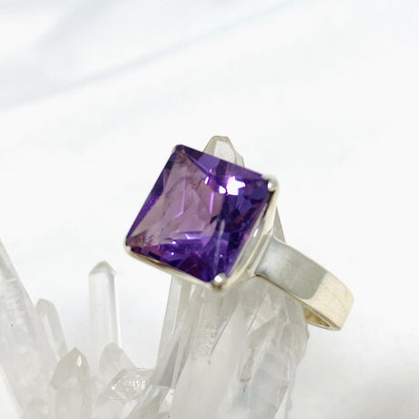 Amethyst Faceted Square Ring Size 11 PRGJ424 - Nature's Magick