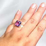 Amethyst Faceted Square Ring Size 11 PRGJ424 - Nature's Magick