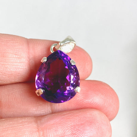 Amethyst faceted teardrop pendant KPGJ3928 - Nature's Magick