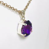 Amethyst faceted teardrop pendant KPGJ3928 - Nature's Magick