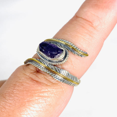 Amethyst- Leaf Setting Raw Rings R4224 - Nature's Magick