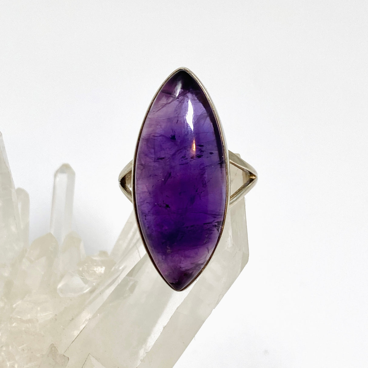 Amethyst marquise cabochon ring size 9 KRGJ1337