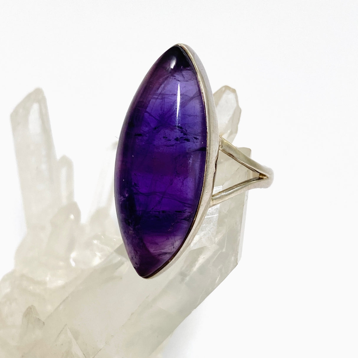 Amethyst marquise cabochon ring size 9 KRGJ1337