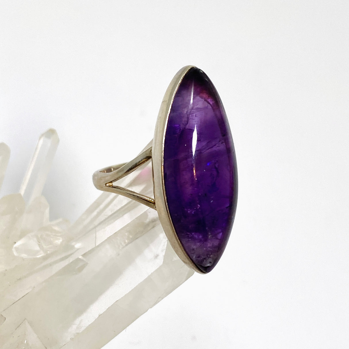 Amethyst marquise cabochon ring size 9 KRGJ1337