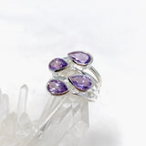 Amethyst Multi-stone Faceted Teardrop Ring R3815 - Nature's Magick