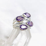 Amethyst Multi-stone Faceted Teardrop Ring R3815 - Nature's Magick